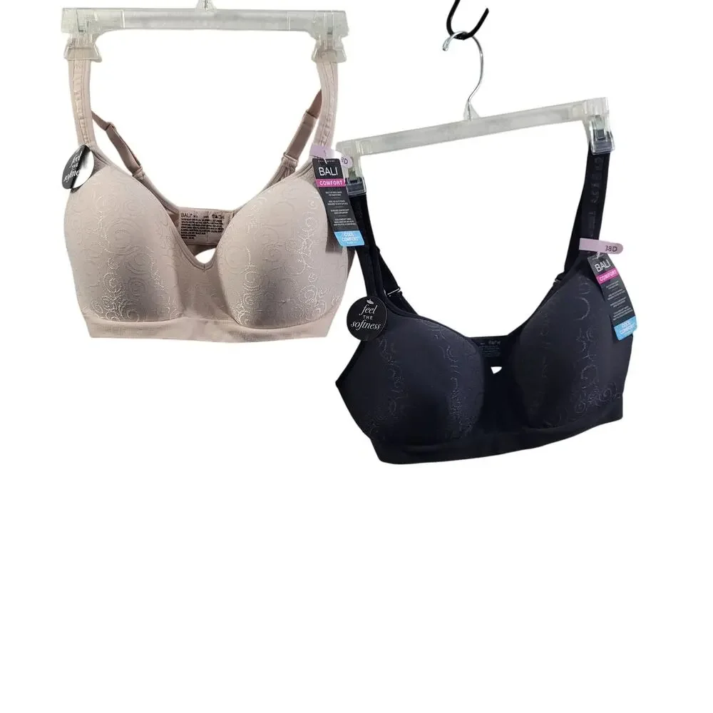 Bali Comfort Cool Comfort Fabric Lot of 2 Wireless Bras NWT Size 38D 121824-1004 - Picture 8 of 8